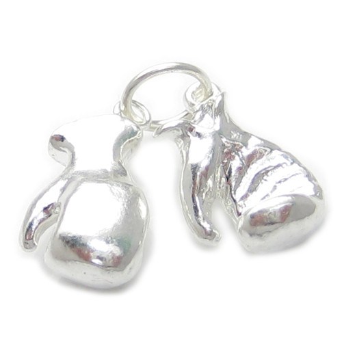 Boxing Gloves sterling silver charm .925 Box Boxer Glove charms