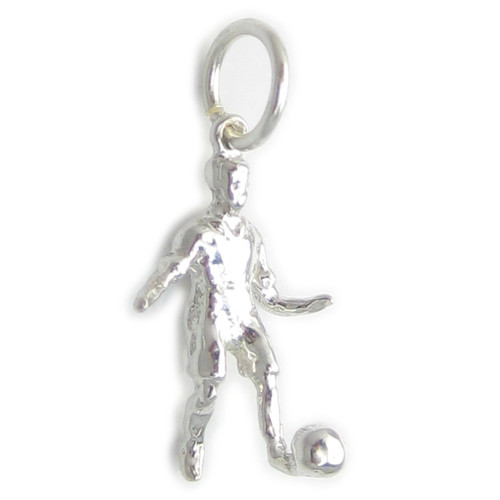 Footballer sterling silver charm .925 Soccer charms