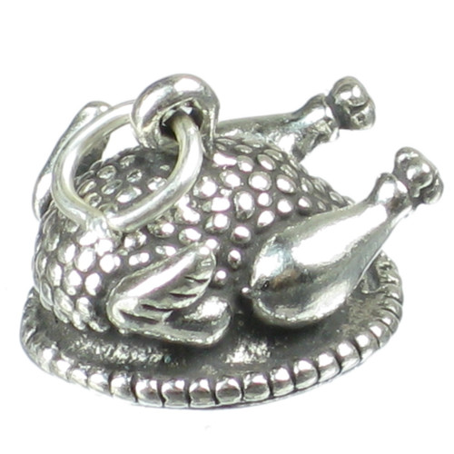 Turkey Roast sterling silver charm .925 x 1 Chicken Dinner charms