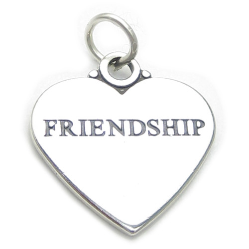 Friendship Heart sterling silver charm .925 Friends Caring charms