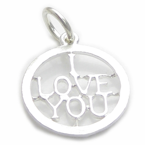 I LOVE YOU sterling silver charm .925 x 1 Loving charms