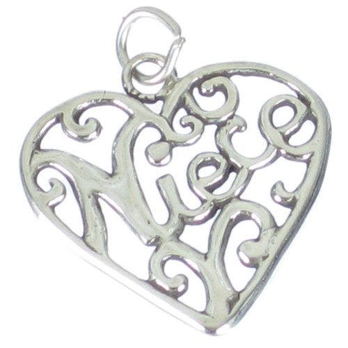 Niece sterling silver charm pendant .925 Family charms pendants
