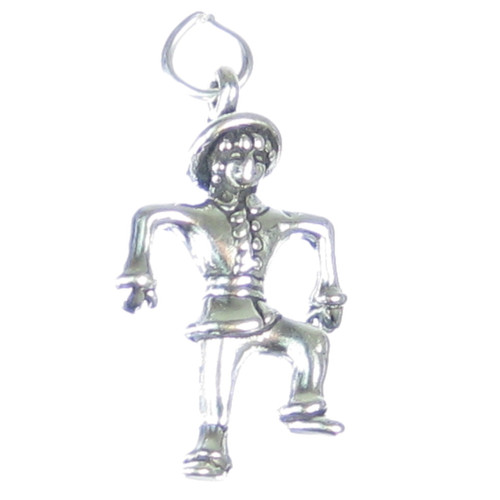 Dancing Scarecrow sterling silver charm .925 Scarecrows Scare Crow