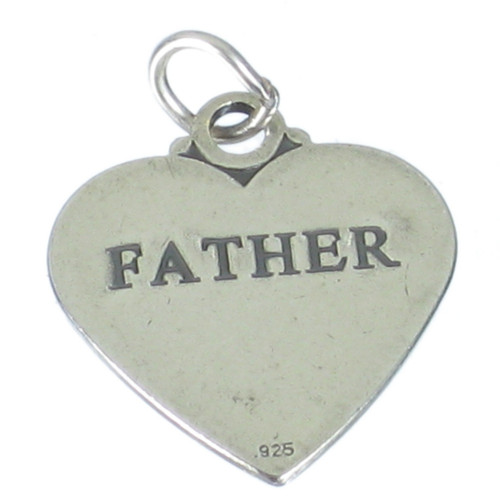 Father heart sterling silver charm pendant .925 Fathers Love charms