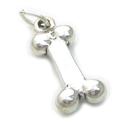 Bone sterling silver charm .925 Bones charms Archeology and Dogs