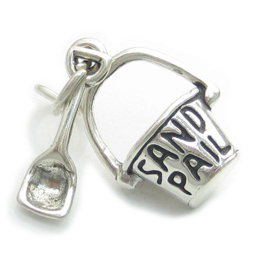 Bucket and Spade sterling silver charm .925 x 1 Holiday Beach charms