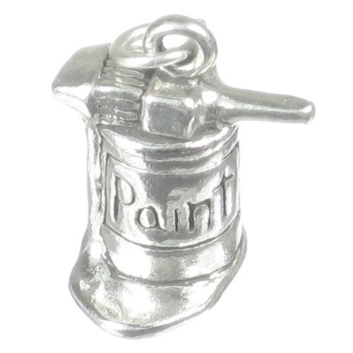Paint Can with Brush sterling silver charm .925 x 1 Decorating charms