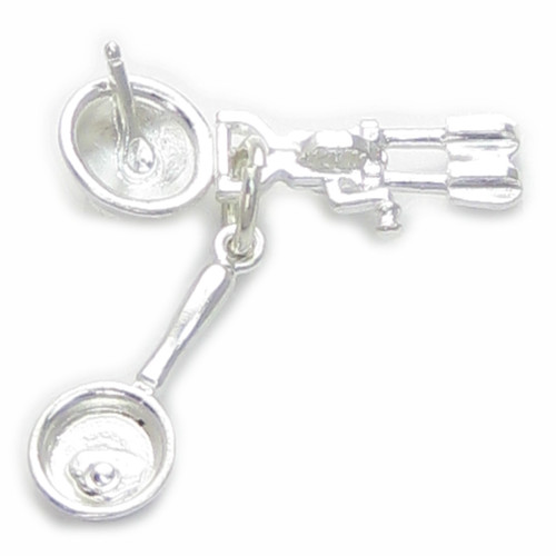 Whisk - Frying Pan - Mixing Bowl sterling silver charm .925 Cooking charms