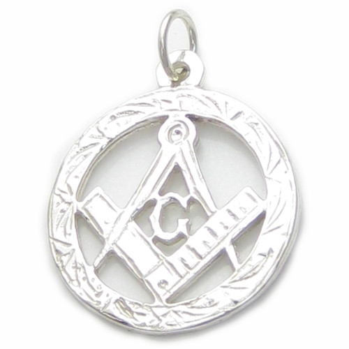 Masonic sterling silver charm with Set Square and Compass .925 x 1