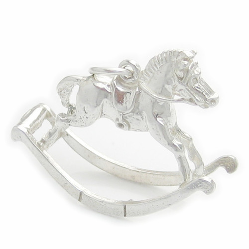 Rocking Horse sterling silver charm .925 x 1 Childrens Toys charms