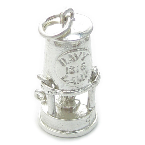 Davy Lamp sterling silver charm .925 x 1 Old Mining Lamps charms