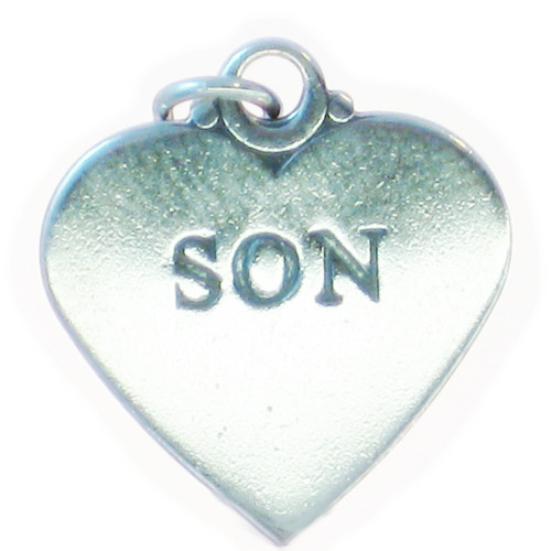 Son affirmation sterling silver heart charm - pendant .925 x 1 Sons