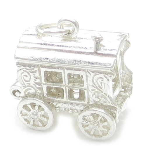 Opening Gypsy Caravan sterling silver charm .925 Fortune Tellers charms
