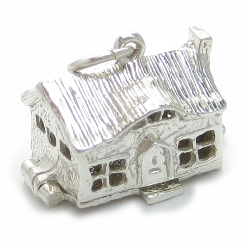 Cottage opening sterling silver charm .925 x 1 Cottages Homes charms