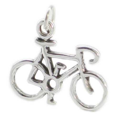Bicycle sterling silver charm .925 x 1 Bike Bikes Cycle Racing charms