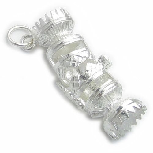 Christmas Cracker LARGE opening sterling silver charm .925 x 1 Xmas charms