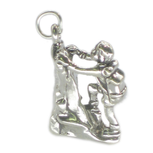 Mountain climber sterling silver charm .925 Mountaineer climbing charms