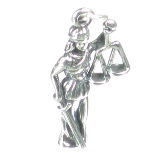 Lady Justice sterling silver charm .925 x 1 Law Courts Laws charms