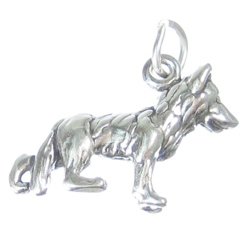 German Shepherd Dog sterling silver charm .925 x 1 Dogs charms B3