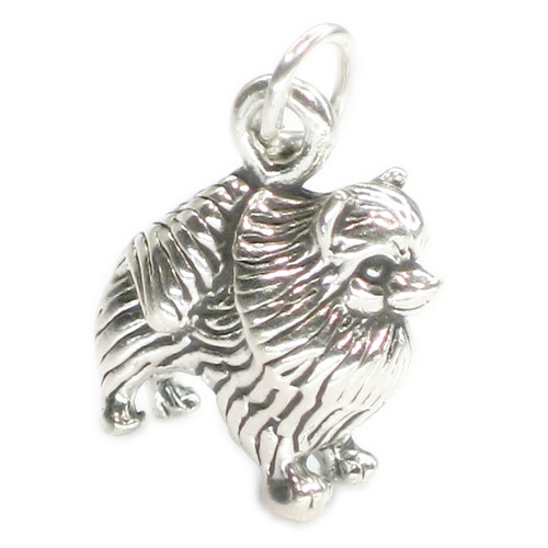 Pomeranian Dog sterling silver charm .925 x 1 Dogs charms