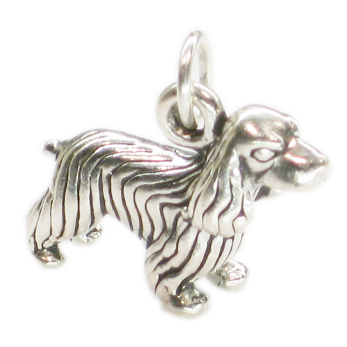 Cocker Spaniel Dog sterling silver charm .925 x 1 Cockers Spaniels dogs