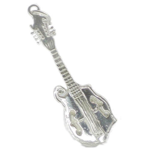 Mandolin - Guitar sterling silver charm pendant .925 x 1 Music charms