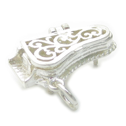 Opening Grand Piano sterling silver charm .925 x1 Music and Pianos charms