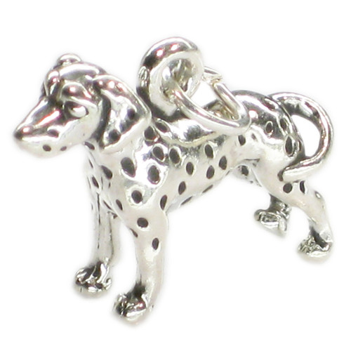 Dalmatian Dog sterling silver charm .925 x 1 Spotty dogs charms