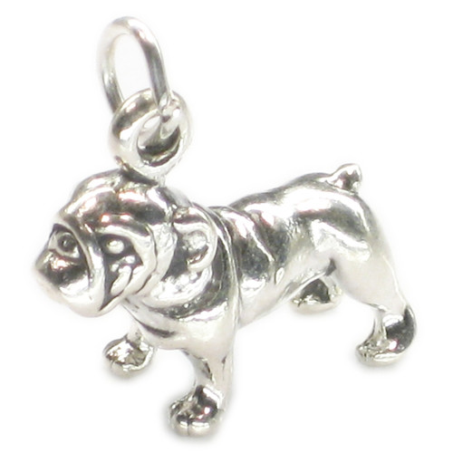 Bulldog sterling silver charm Dog .925 x 1 Bull Dogs charms