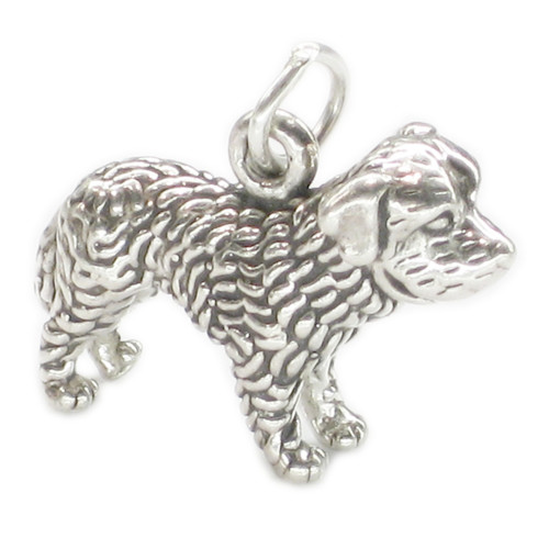 Saint Bernard Dog sterling silver charm .925 x 1 Bernards Dogs charms