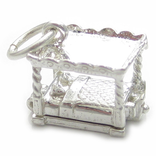 Four Poster Bed sterling silver charm .925 Beds sleeping charms