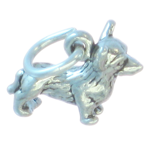 Corgi sterling silver SMALL dog charm .925 x 1 Corgis Royal Queen Dogs