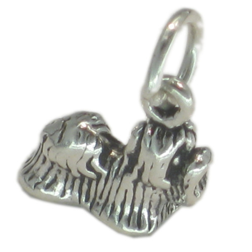 Shih Tzu small sterling silver charm .925 x 1 ShihTzu Shitsu Dog charms