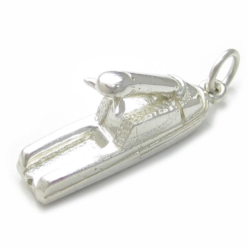 Jet Ski LARGE sterling silver charm pendant key fob .925 Jetski