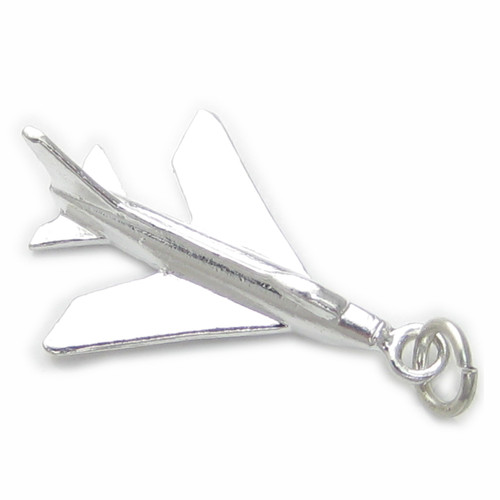 Jet Aircraft sterling silver charm .925 x 1 Jets Planes Aeroplanes A1