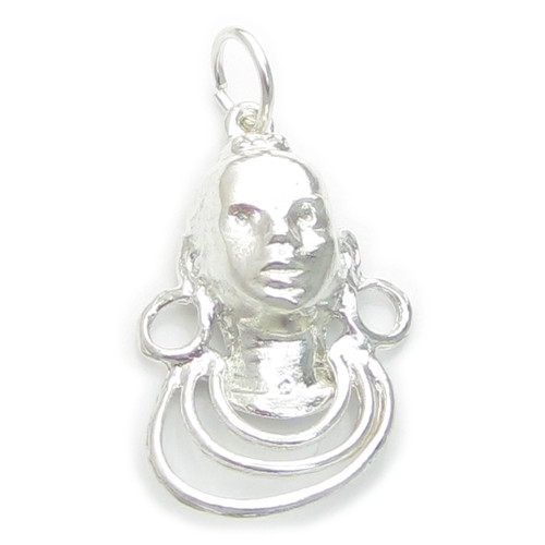 Native girl sterling silver charm .925 x 1 Places and Travel charms