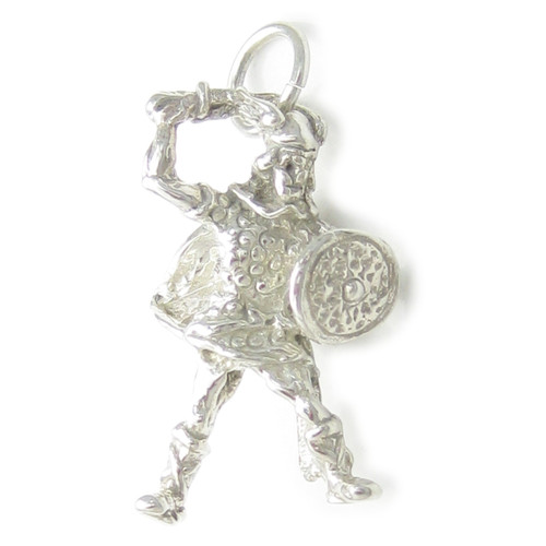 Viking Warrior fighting sterling silver charm .925 x 1 Vikings charms