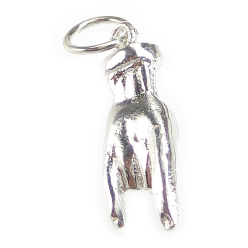 Rock Hand sterling silver charm .925 x 1 Sign of Horns charms