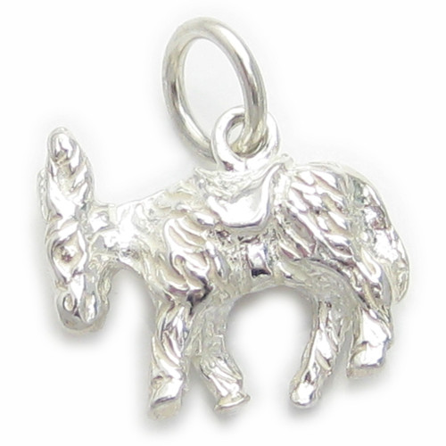 Donkey sterling silver charm .925 x 1 Donkeys Mule Mules charms I