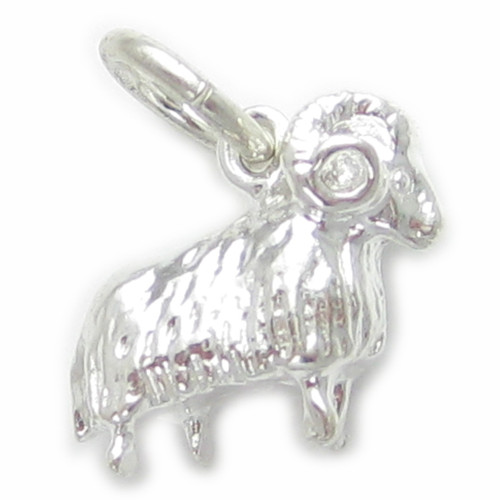 Ram Aries small sterling silver charm .925 x 1 Zodiac Rams charms
