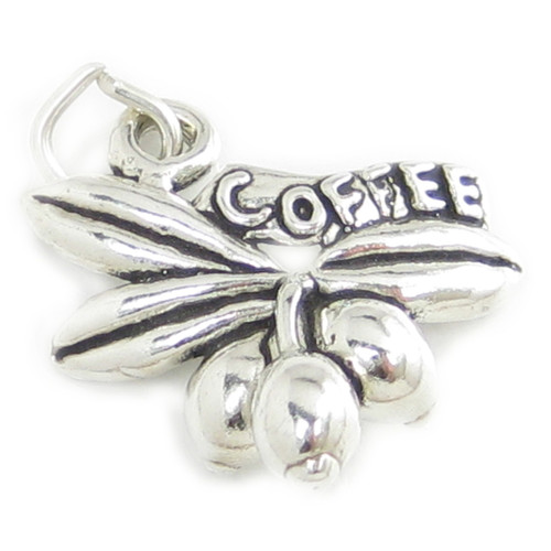 Coffee Plant sterling silver charm .925 x 1 Drinks Drinking charms