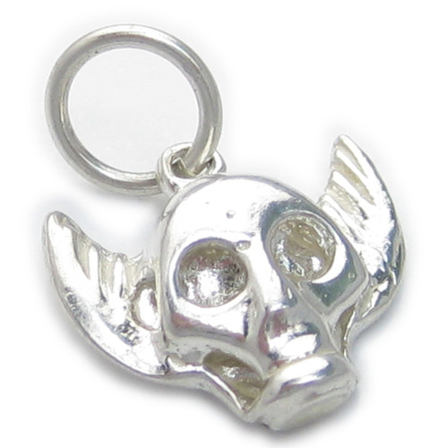 Winged Skull sterling silver charm .925 x 1 Skulls with wings charms