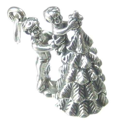 Father and Son Decorate ChristmasTree sterling silver charm .925 x 1