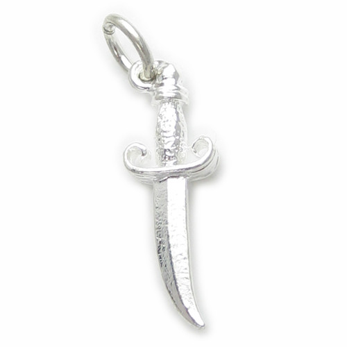 Dagger sterling silver charm .925 x 1 Daggers Knives Knife charms