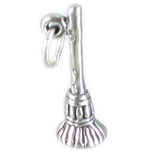 Broom sterling silver charm .925 x 1 Brooms Brush Broomstick charms