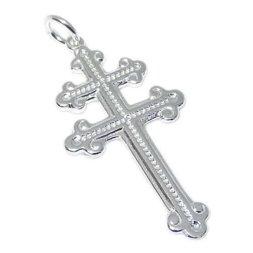 Cross of Lorraine sterling silver pendant .925 Holy Crosses