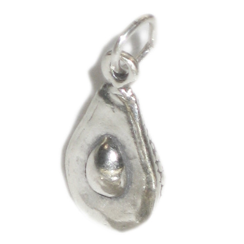 Avocado half sterling silver charm .925 x 1 Fruit and Veg charms