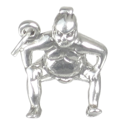 Sumo Wrestler sterling silver charm .925 Japanese Wrestling carms