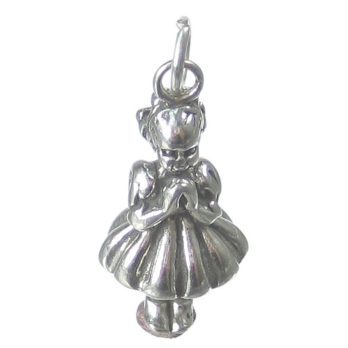 Girl Praying sterling silver charm .925 Prayers Girls charms