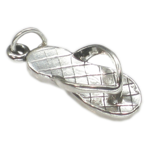 Sandal Flip Flop sterlng silver charm .925 x 1 Sandle charms